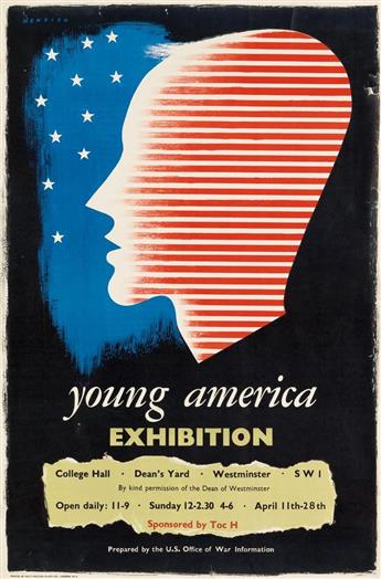 FREDERIC HENRI KAY HENRION (1914-1990) & ERIC FRASER (1902-1983).  [YOUNG AMERICA EXHIBITION] & [POST OFFICE SAVINGS BANK]. Two posters